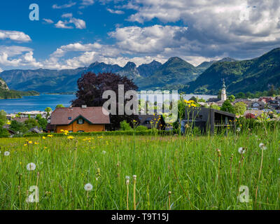 Saint Gilgen in Wolfgang's lake, camera di sale di proprietà, paese di Salisburgo, Austria, Europa, Sankt Gilgen am Wolfgangsee, Salzkammergut, Salzburger La Foto Stock