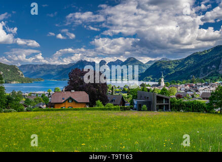 Saint Gilgen in Wolfgang's lake, camera di sale di proprietà, paese di Salisburgo, Austria, Europa, Sankt Gilgen am Wolfgangsee, Salzkammergut, Salzburger La Foto Stock