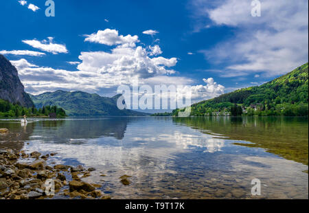 Lago lunare nella camera sale di proprietà, paese di Salisburgo, Austria, Europa, Mondsee im Salzkammergut, Salzburger Land, Österreich, Europa Foto Stock