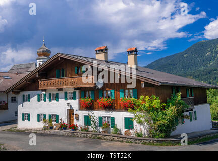 Mountain Wam vicino a Garmisch-Partenkirchen, Werdenfelser paese, Alta Baviera, Baviera, Germania, Europa, Wamberg bei Garmisch-Partenkirchen, Werdenfel Foto Stock