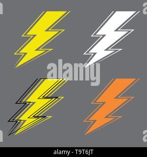 Illustrazione piana del tuono vettore di flash per tutti i design Illustrazione Vettoriale