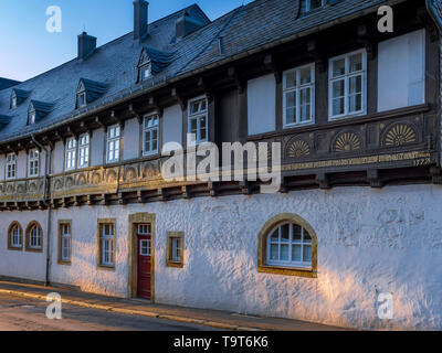 Casa in legno e muratura a Goslar, UNESCO-sito del patrimonio culturale mondiale, resina, Bassa Sassonia, Germania, Europa, Fachwerkhaus a Goslar, UNESCO-Weltkulturerb Foto Stock