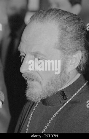 Mosca, Russia - Luglio 07, 1991: persone vice pastore Gleb Pavlovich Yakunin in 3D straordinaria il Congresso dei deputati del popolo) di russo RSFSR. Foto Stock