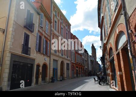 Le pittoresche strade di Tolosa, Francia Foto Stock