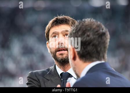 Durante la Serie A, la partita di calcio. Juventus vs Atalanta. Il punteggio finale è stato 1-1 in Allianz Stadium, a Torino, in Italia il 19 maggio 2019 (foto di Alberto Gandolfo/Pacific Stampa) Foto Stock