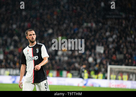 Durante la Serie A, la partita di calcio. Juventus vs Atalanta. Il punteggio finale è stato 1-1 in Allianz Stadium, a Torino, in Italia il 19 maggio 2019 (foto di Alberto Gandolfo/Pacific Stampa) Foto Stock