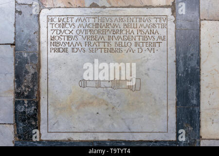 Opera d'arte nel Campo Santo in paizza del Duomo di Pisa Foto Stock