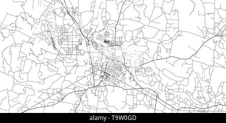 Vettore urbano mappa della città di Jessore, Bangladesh Illustrazione Vettoriale