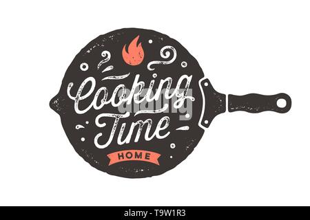 Il tempo di cottura. Cucina poster. Cucina Decorazioni a parete, firmare il preventivo Illustrazione Vettoriale