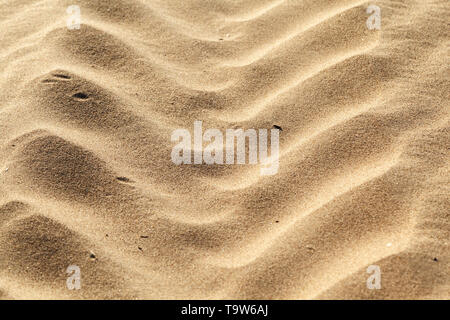 Le tracce sulla sabbia di close-up. Sfondo di texture. Foto Stock