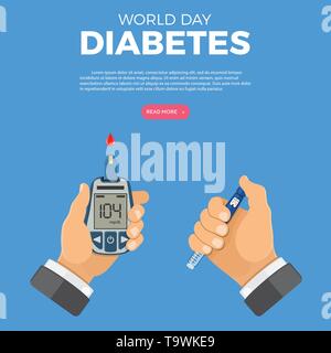 La Giornata mondiale del diabete Concept Illustrazione Vettoriale