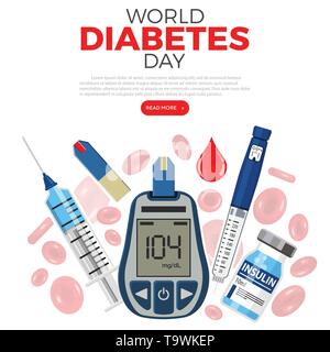 La Giornata mondiale del diabete Concept Illustrazione Vettoriale