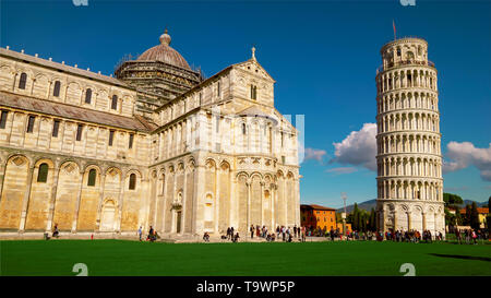Cattedrale e la Torre Pendente di Pisa in Italia Foto Stock