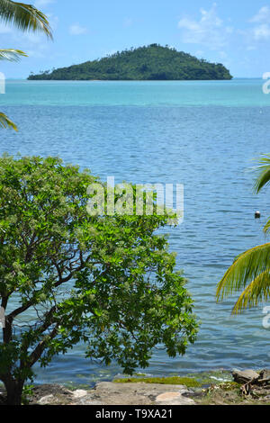 Vista di Luaniva motu, Mata-Utu, isola di Wallis, Wallis & Futuna, Sud Pacifico Foto Stock