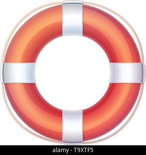 Vettore, ciambella salvagente, bagnino, mare ancora di salvezza Illustrazione Vettoriale