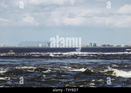 Lachine Rapids sul fiume San Lorenzo in Lasalle borrough a Montreal, in Quebec. Foto Stock