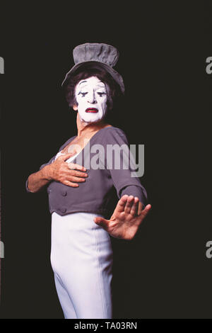 Ritratto di Marcel Marceau, MIME ARTISTA DALLA FRANCIA Foto Stock