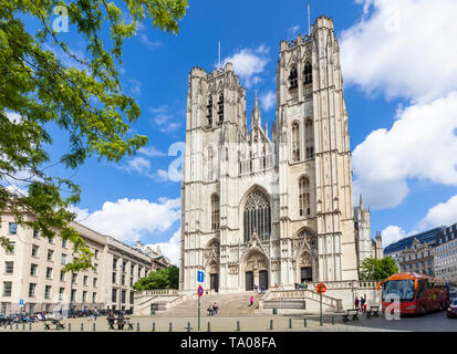 Bruxelles la cattedrale di San Michele e Santa Gudula Cathedral, Bruxelles, Belgio,UE, Europa Foto Stock