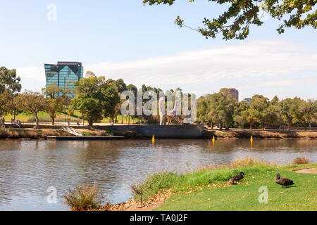 All interno della città park Birrarung Marr sulle rive del Fiume Yarra di Melbourne, Australia. Foto Stock