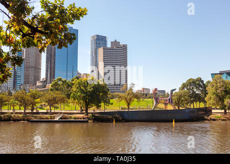 All interno della città park Birrarung Marr sulle rive del Fiume Yarra di Melbourne, Australia. Foto Stock