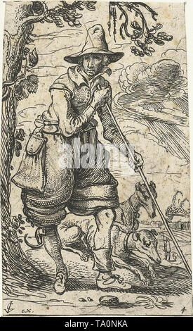 Esaias van de Velde - cacciatore con due cani c 1612 Foto Stock