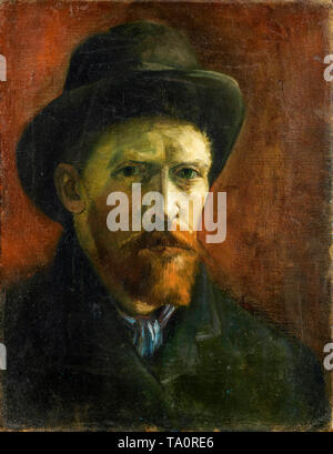 Vincent van Gogh, autoritratto con cappello in feltro, Dicembre 1886 Foto Stock
