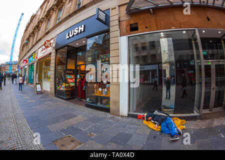 Fargate Sheffield, Vista fisheye Foto Stock