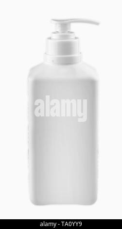 Vuoto bottiglia cosmetici isolati su sfondo bianco Foto Stock