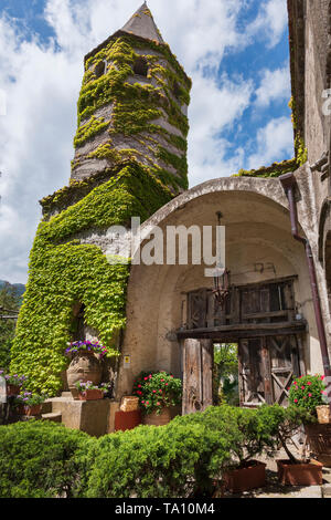 I giardini di Villa Cimbrone Hotel (Albergo) in Ravello Affacciato sulla Costiera Amalfitana e Golfo di Salerno in Campania Italia Meridionale Foto Stock