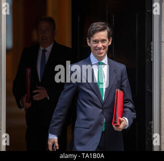 A Downing Street, Londra, Regno Unito. 21 maggio 2019. Rory Stewart, Segretario di Stato per lo Sviluppo Internazionale, Sviluppo Internazionale Segretario lascia Downing Street dopo settimanale di riunione del gabinetto. Credito: Malcolm Park/Alamy Live News. Foto Stock