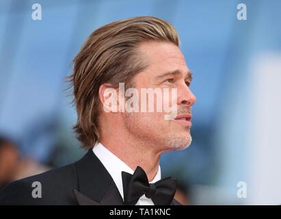 Cannes, Francia. 21 Maggio, 2019. Attore Brad Pitt assiste la premiere di Quentin Tarantino-diretto film "una volta in Hollywood' durante la 72a Cannes Film Festival di Cannes, Francia, 21 maggio 2019. "Una volta in Hollywood' di competere per la Palme d'Or con altri 20 film. Credito: Gao Jing/Xinhua/Alamy Live News Foto Stock