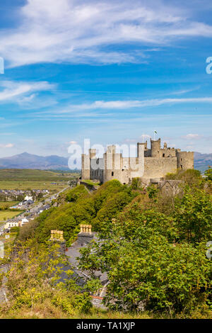 Harlech Gwynedd in Galles Il 13 maggio 2019 l'imponente castello del XIII secolo di Harlech Foto Stock