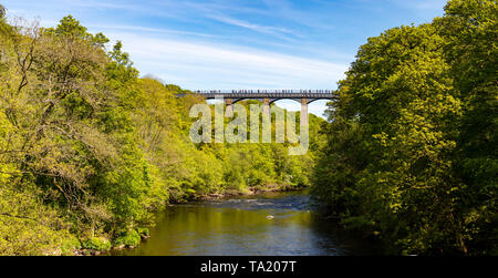 Llangollen Galles Dengighshire Maggio 14, 2019 l'Aquaduct Pontcysyllte come esso porta il Llangollen Canal oltre il fiume Dee Foto Stock