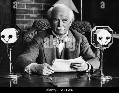 Il deputato liberale e statista britannico Earl David Lloyd George (1863-1945) durante un discorso. Foto Stock