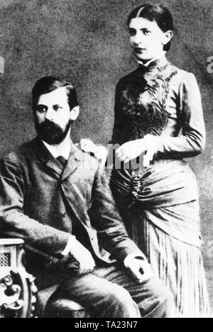 Lo psicoanalista Sigmund Freud e la sua fidanzata Martha Bernays Foto Stock