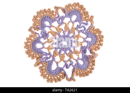 Fatte a mano igienico, maglia con i fili colorati. fatto a mano, decorativi igienico, maglia con i fili colorati Foto Stock