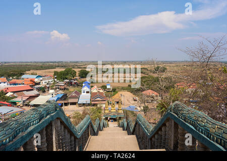 Vista panoramica da Phnom Krom tempio, Siem Reap, Cambogia Foto Stock