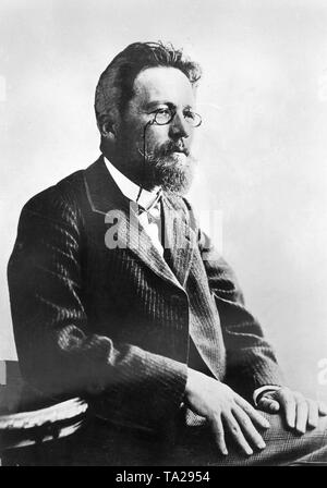 Ritratto di autore russo Anton Pavlovich Chekhov Foto Stock