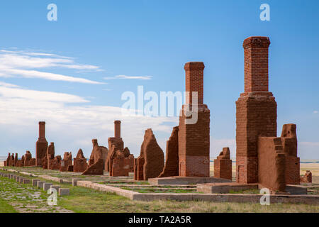 Rovine di Post degli ufficiali di quarti, Fort Unione monumento nazionale, Nuovo Messico USA Foto Stock