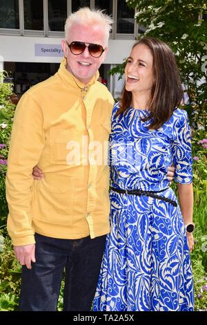 Chris Evans, Natascia Shishmanian. RHS Chelsea Flower Show, premere giorno, Londra Foto Stock