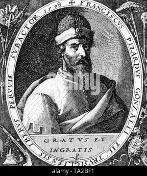 Ritratto del conquistador spagnolo Francisco Pizarro González (1475-1541) Foto Stock