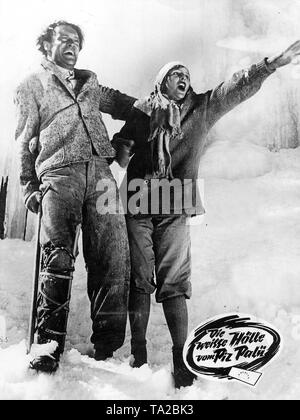 Gustav Diessl e Leni Riefenstahl in 'bianco Hell di Pitz Palu', diretto da Georg Wilhelm Pabst e Arnold Fanck, Germania 1929. Foto Stock