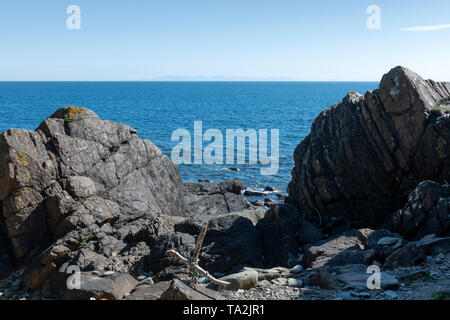 Isola di Man visto dalla Scozia Foto Stock