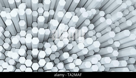 Abstract tecnologico sfondo esagonale. Il rendering 3d. Disegno geometrico. Graphic design elementfor sfondo. Moderno business card template Foto Stock