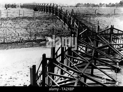 Le trappole del serbatoio installato in attesa di un attacco tedesco sul confine German-Belgian, settembre 1939. Foto Stock