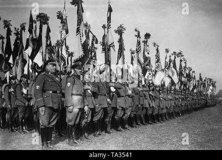 Vista dei punti di riunione della delegazione Stahlhelm al Reich leadership meeting al Aegidien-Mash di Hannover. Foto Stock