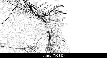 Vettore urbano mappa della città di Gdynia, Polonia Illustrazione Vettoriale