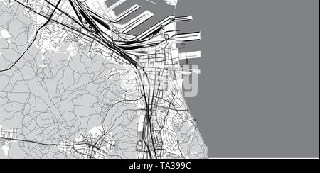 Vettore urbano mappa della città di Gdynia, Polonia Illustrazione Vettoriale