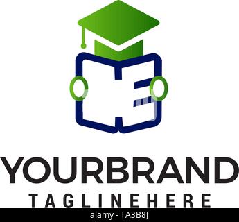Student Open book logo design concept vettore modello Illustrazione Vettoriale