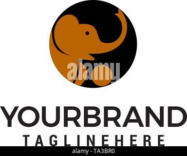 Capo elephant logo design concept vettore modello Illustrazione Vettoriale